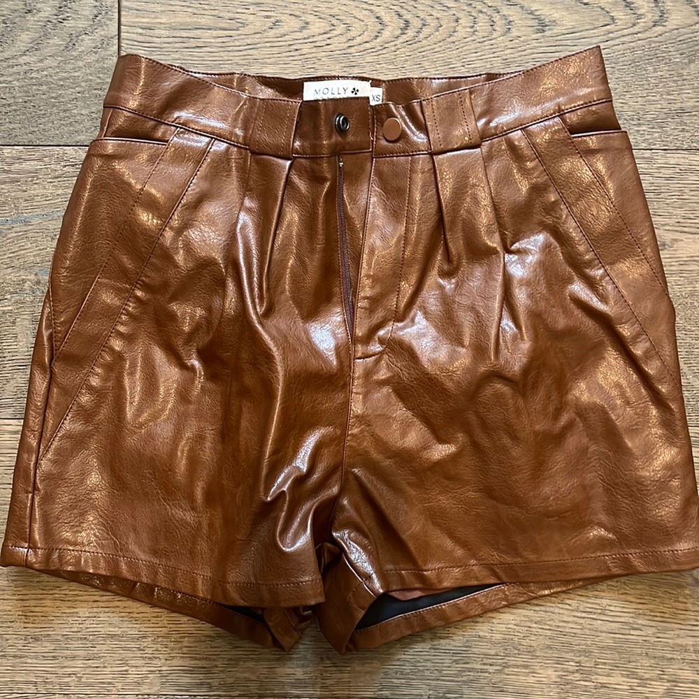 Brown leather skirt size XS